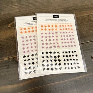 NWT Stampin Up! "Cute Stars" Adhesive Backed Sequins Embellishments 2 Packs